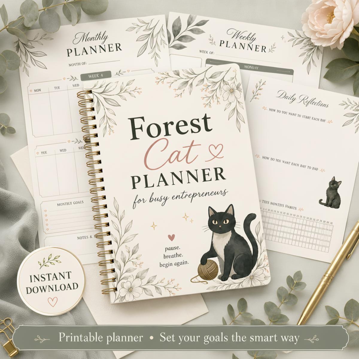 Forest Cat Digital Planner